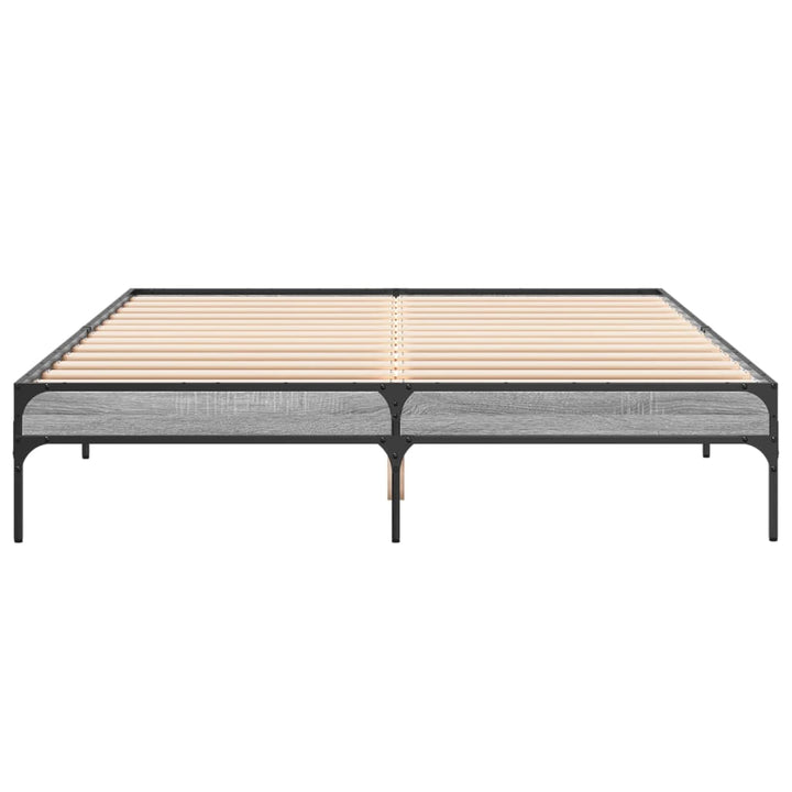sengestel 160x200 cm konstrueret træ og metal grå sonoma-eg