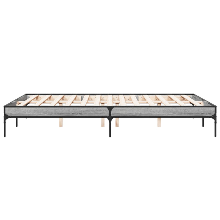 sengestel 160x200 cm konstrueret træ og metal grå sonoma-eg