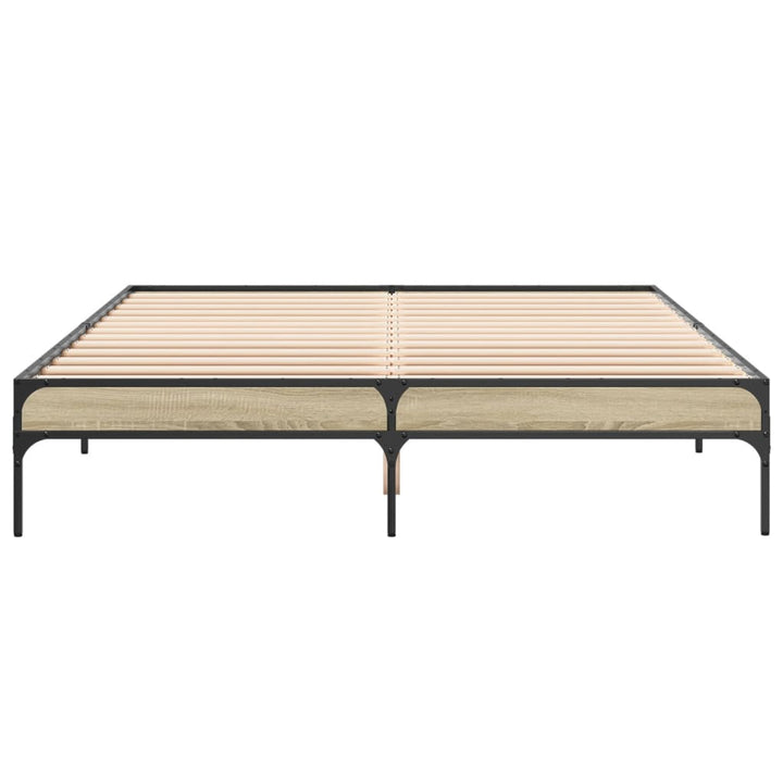 sengestel 150x200 cm konstrueret træ og metal sonoma-eg