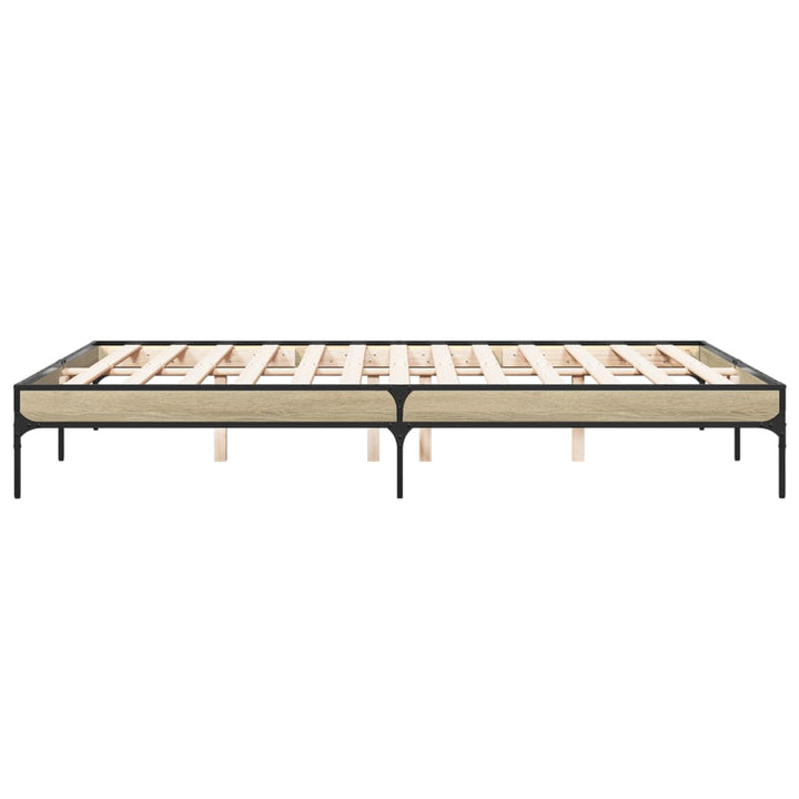 sengestel 150x200 cm konstrueret træ og metal sonoma-eg