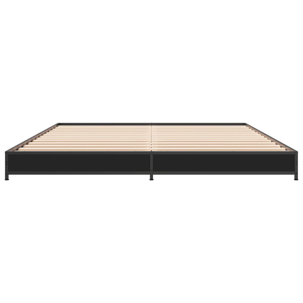 sengestel 150x200 cm konstrueret træ og metal sort