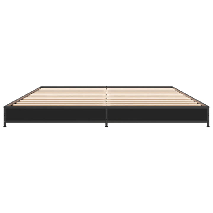 sengestel 150x200 cm konstrueret træ og metal sort