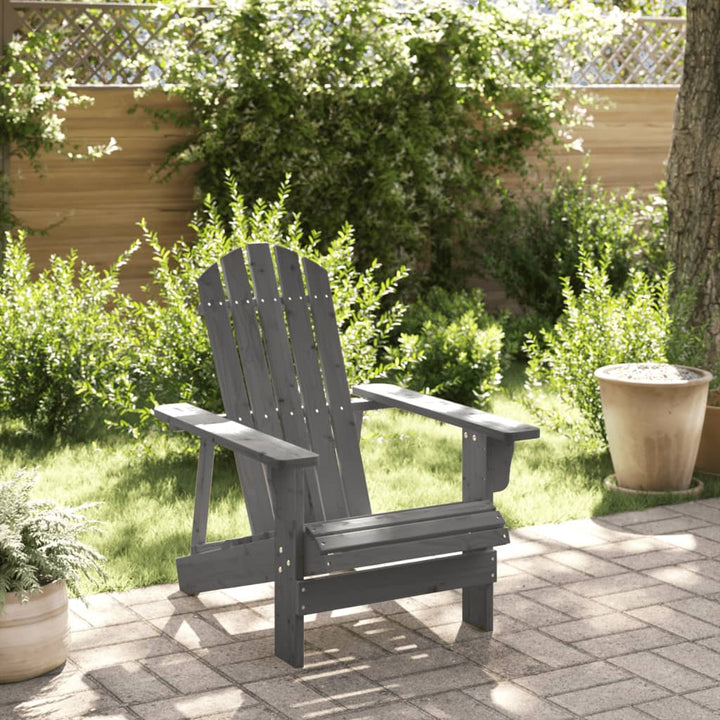 Adirondack-stol 69x85x90,5 cm massivt grantræ grå