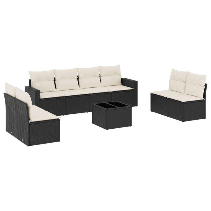 sofasæt til haven 9 dele med hynder polyrattan sort