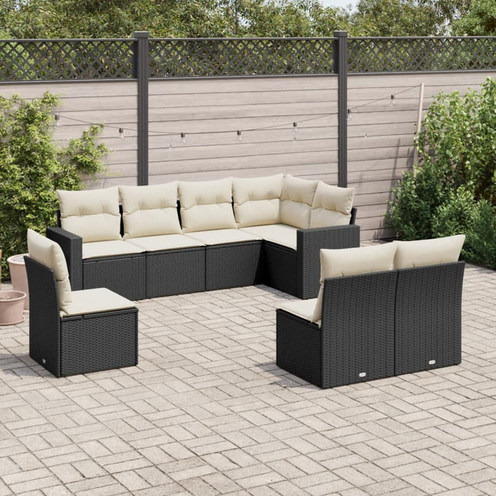 sofasæt til haven 8 dele med hynder polyrattan sort