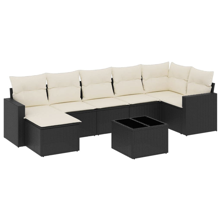 sofasæt til haven 8 dele med hynder polyrattan sort