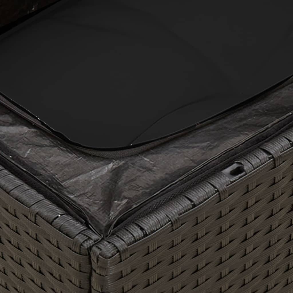 sofasæt til haven 7 dele med hynder polyrattan sort