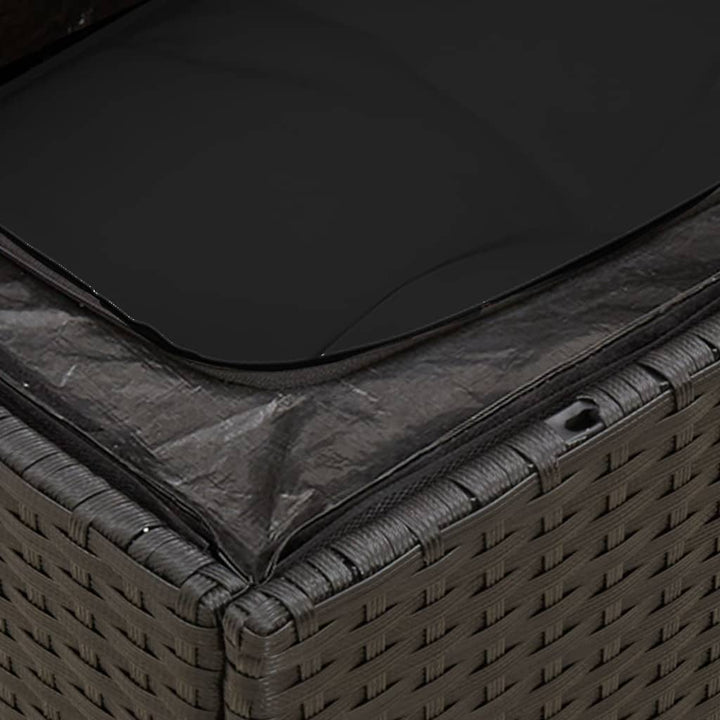 sofasæt til haven 7 dele med hynder polyrattan sort