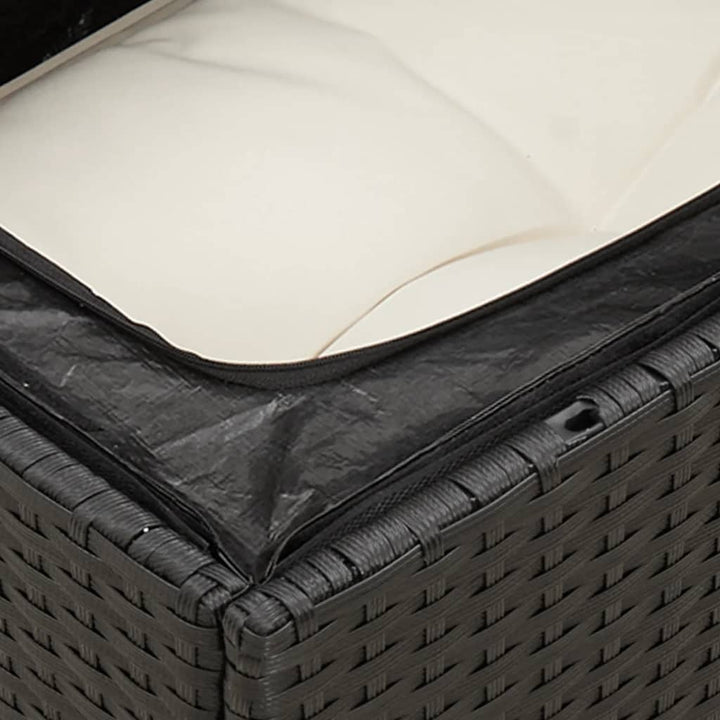 sofasæt til haven 7 dele med hynder polyrattan sort