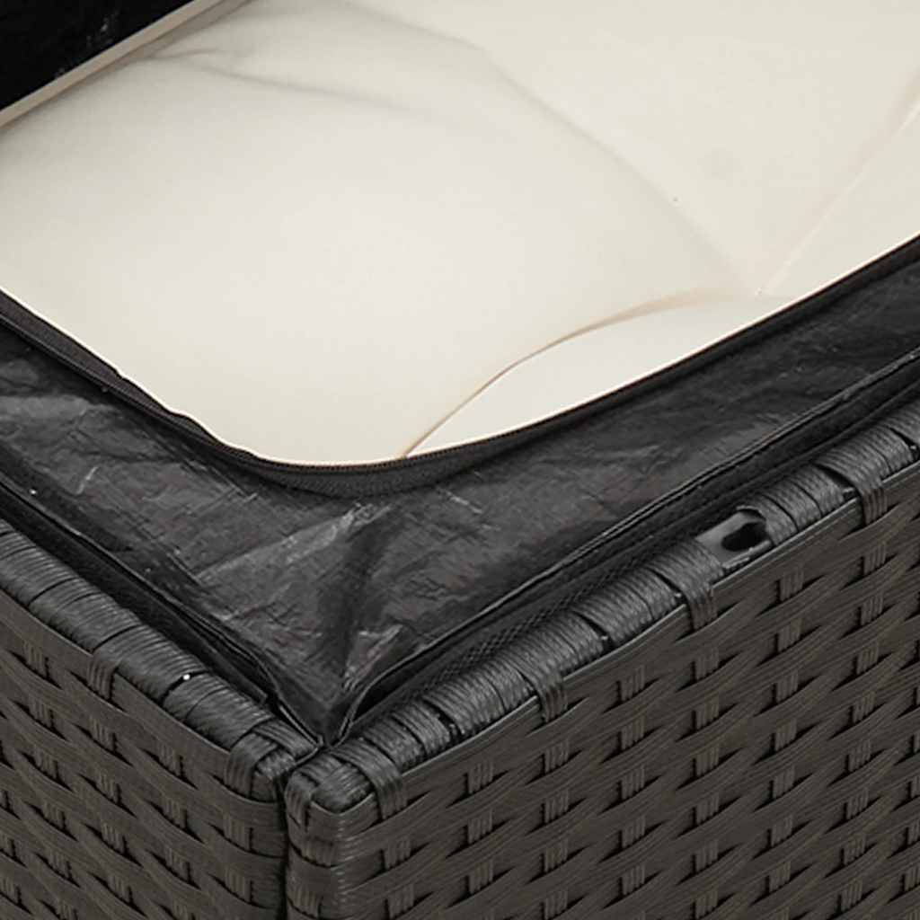 sofasæt til haven 7 dele med hynder polyrattan sort