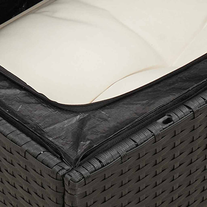 sofasæt til haven 7 dele med hynder polyrattan sort