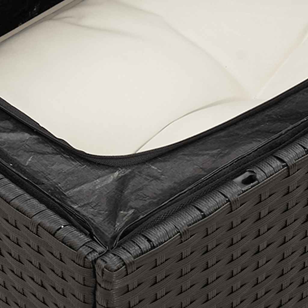 sofasæt til haven 7 dele med hynder polyrattan sort