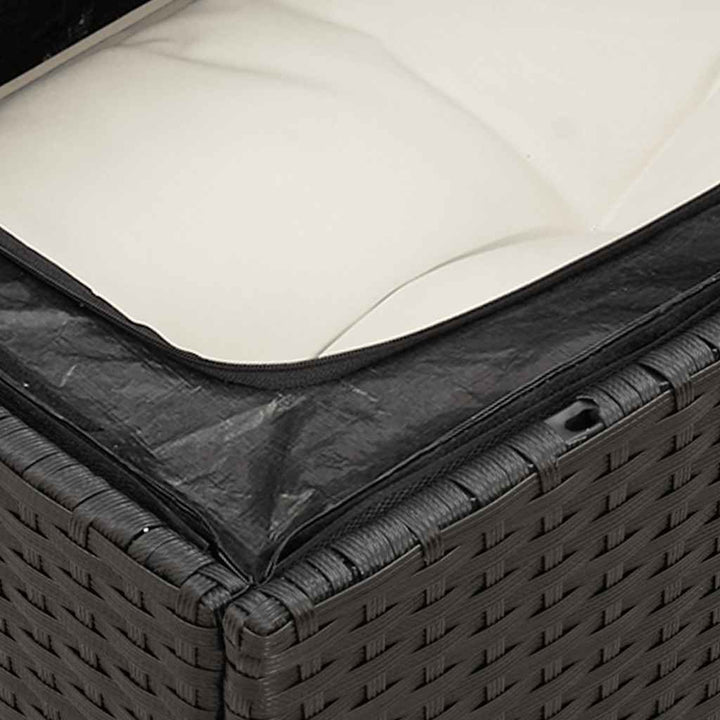 sofasæt til haven 7 dele med hynder polyrattan sort