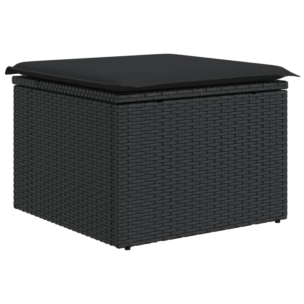 sofasæt til haven 7 dele med hynder polyrattan sort