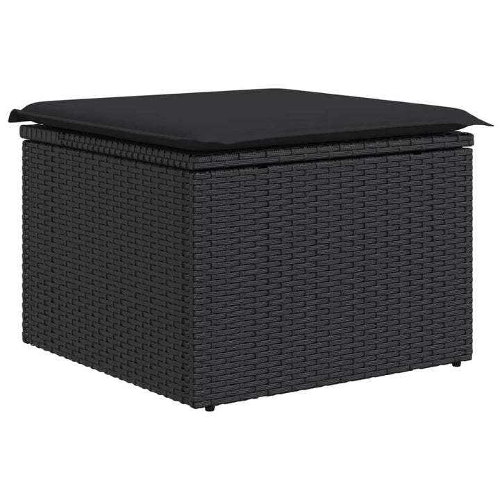 sofasæt til haven 7 dele med hynder polyrattan sort