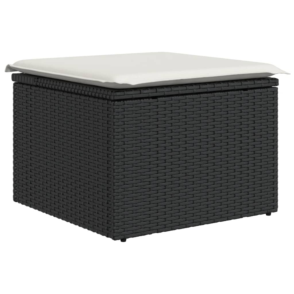 sofasæt til haven 7 dele med hynder polyrattan sort