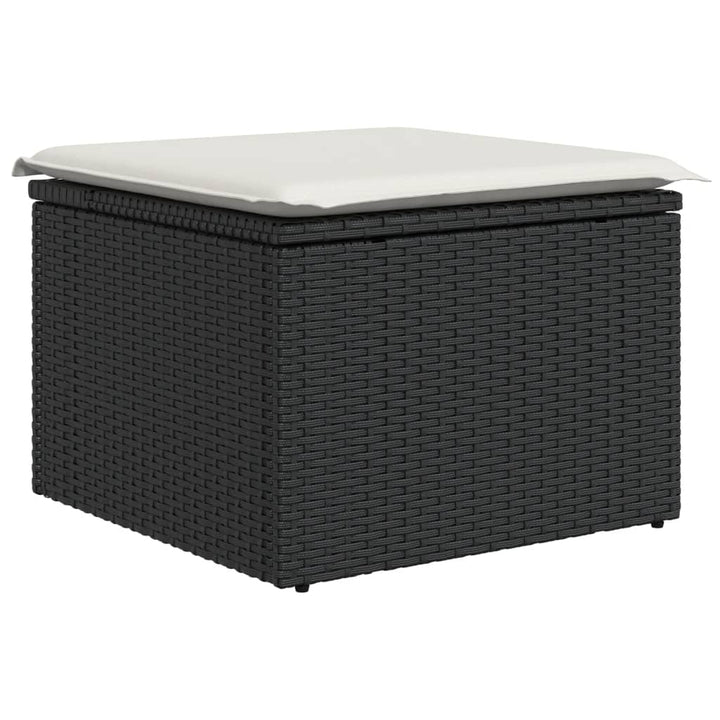 sofasæt til haven 7 dele med hynder polyrattan sort