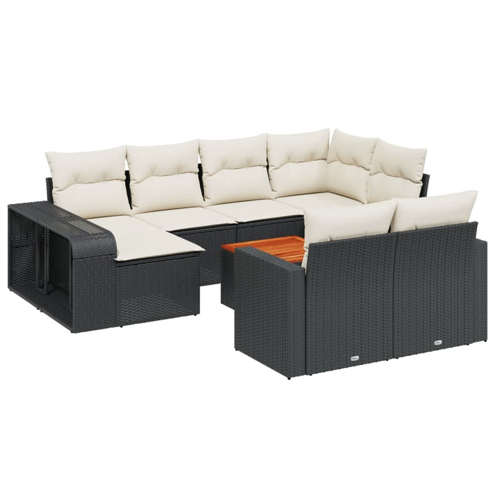 sofasæt til haven 11 dele med hynder polyrattan sort