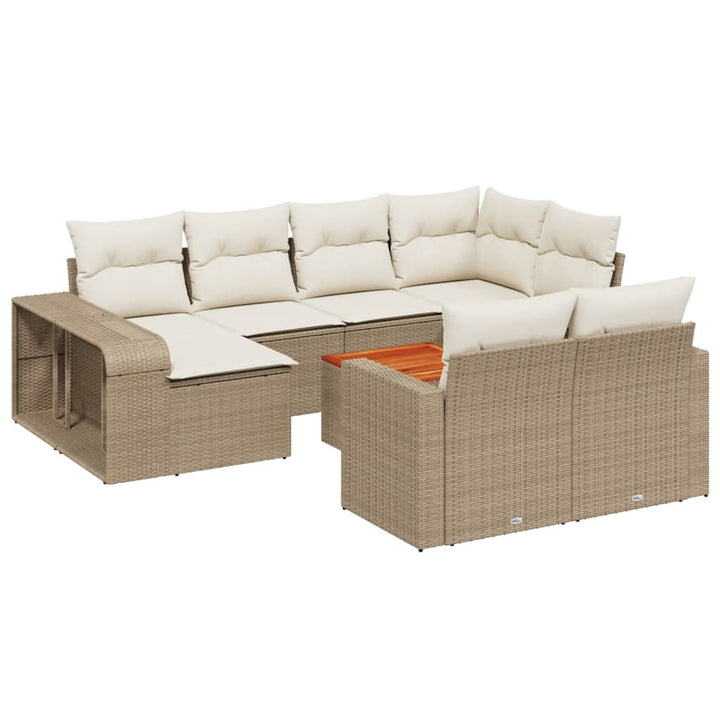 sofasæt til haven 11 dele med hynder polyrattan beige