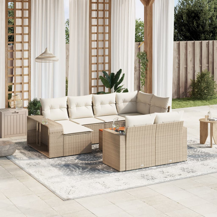 sofasæt til haven 11 dele med hynder polyrattan beige