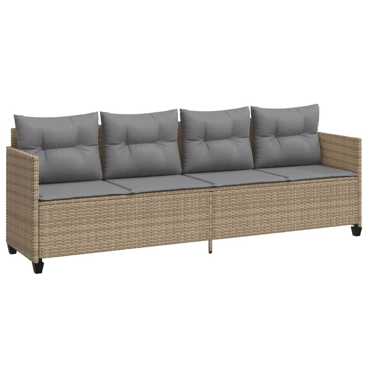 sofasæt til haven 5 dele med hynder polyrattan beige
