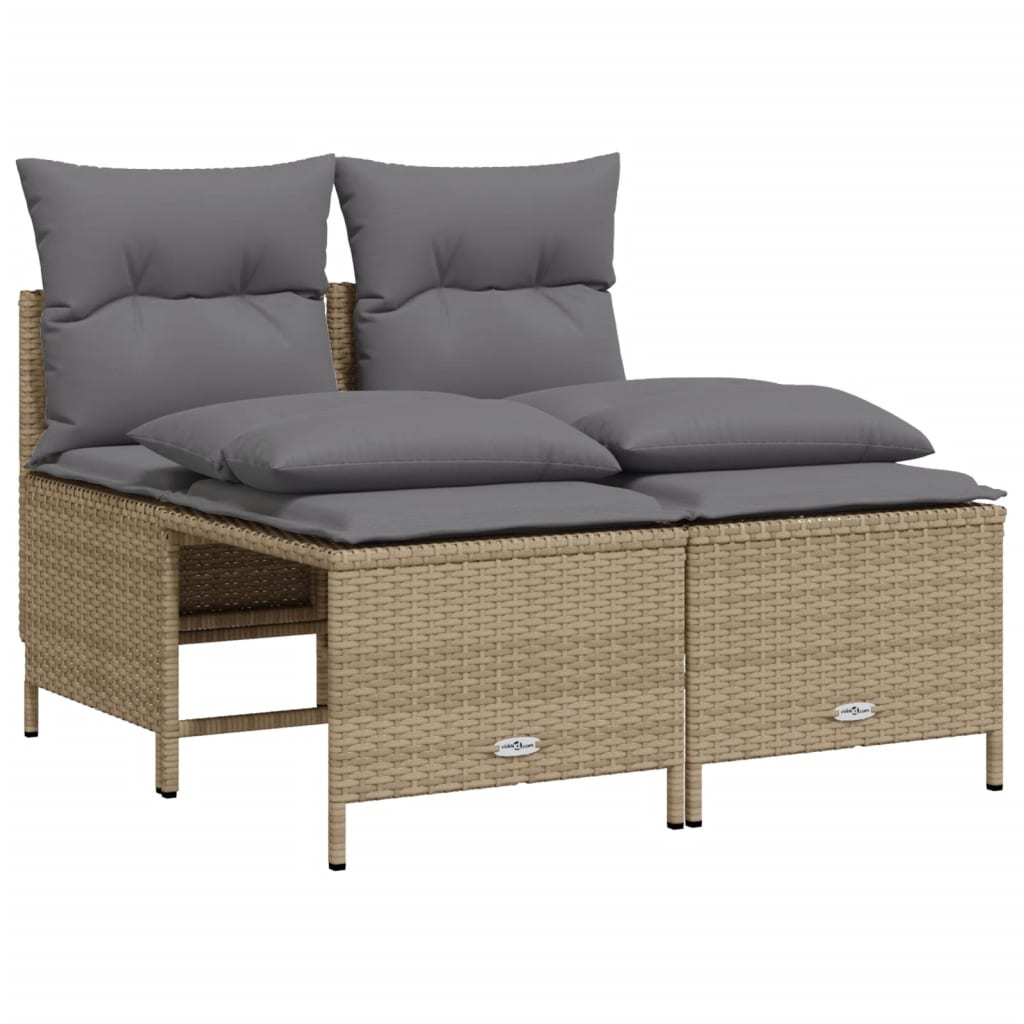 sofasæt til haven 5 dele med hynder polyrattan beige