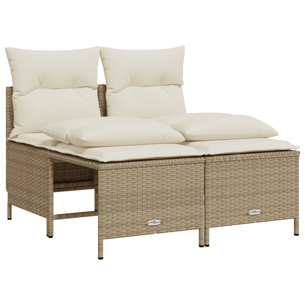 sofasæt til haven 5 dele med hynder polyrattan beige
