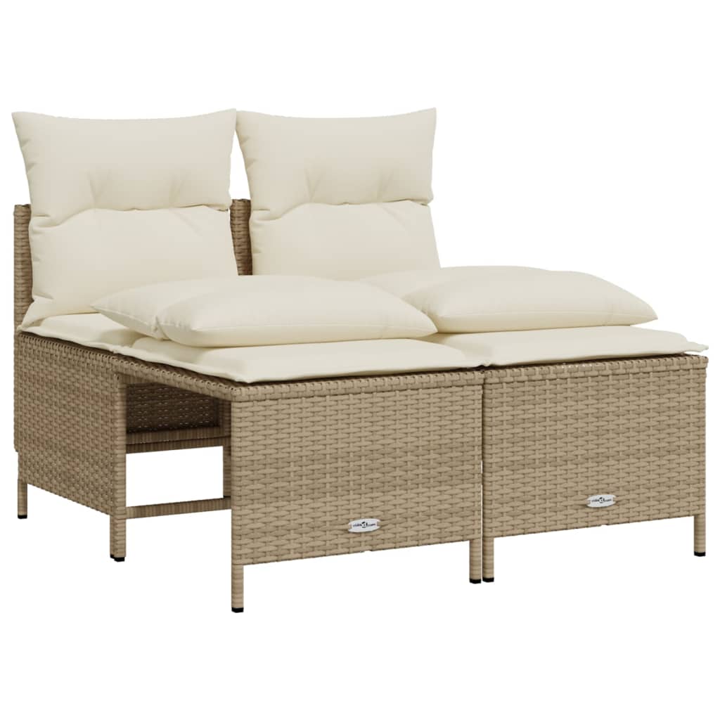 sofasæt til haven 5 dele med hynder polyrattan beige