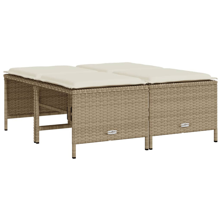 sofasæt til haven 5 dele med hynder polyrattan beige
