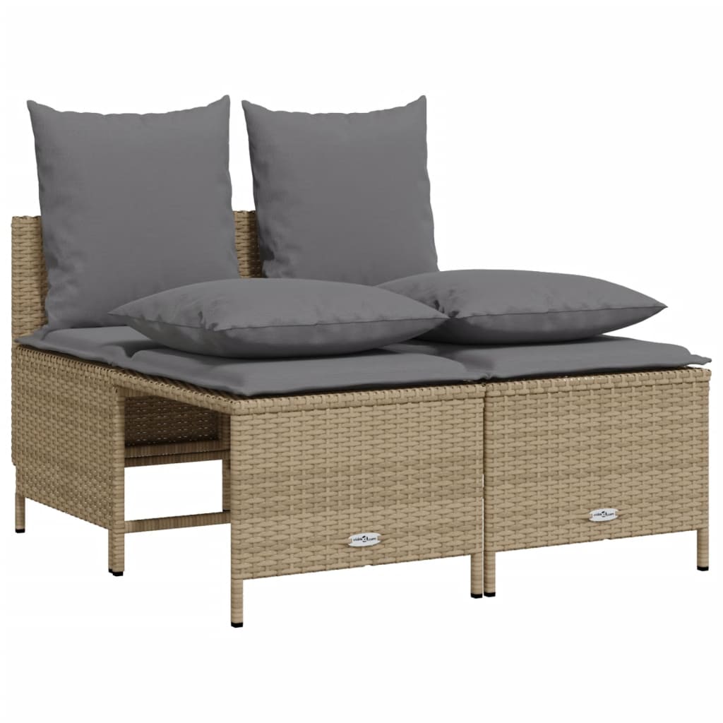 sofasæt til haven 5 dele med hynder polyrattan beige