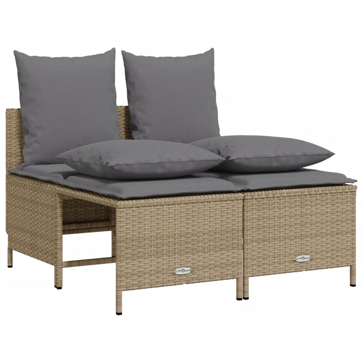 sofasæt til haven 5 dele med hynder polyrattan beige