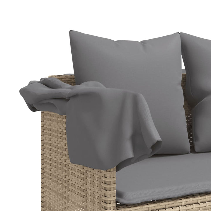 sofasæt til haven 5 dele med hynder polyrattan beige