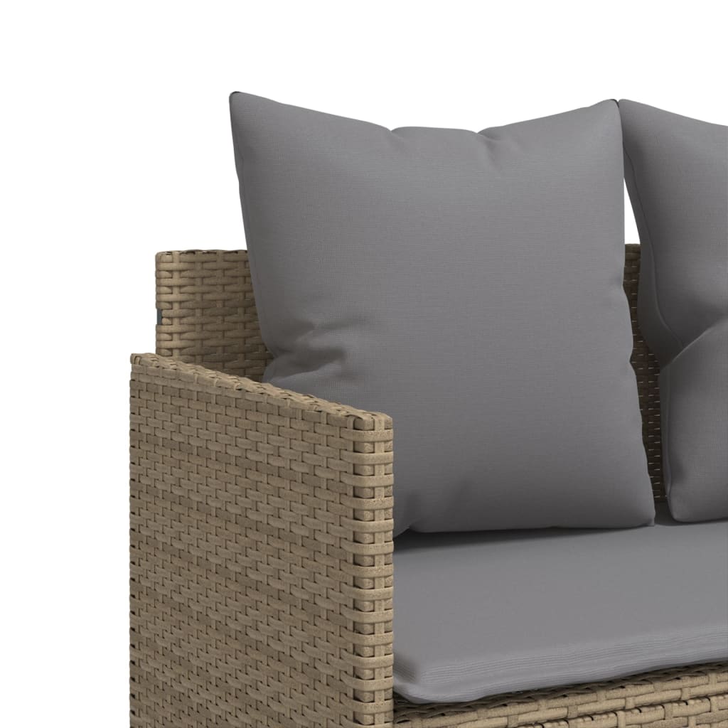 sofasæt til haven 5 dele med hynder polyrattan beige
