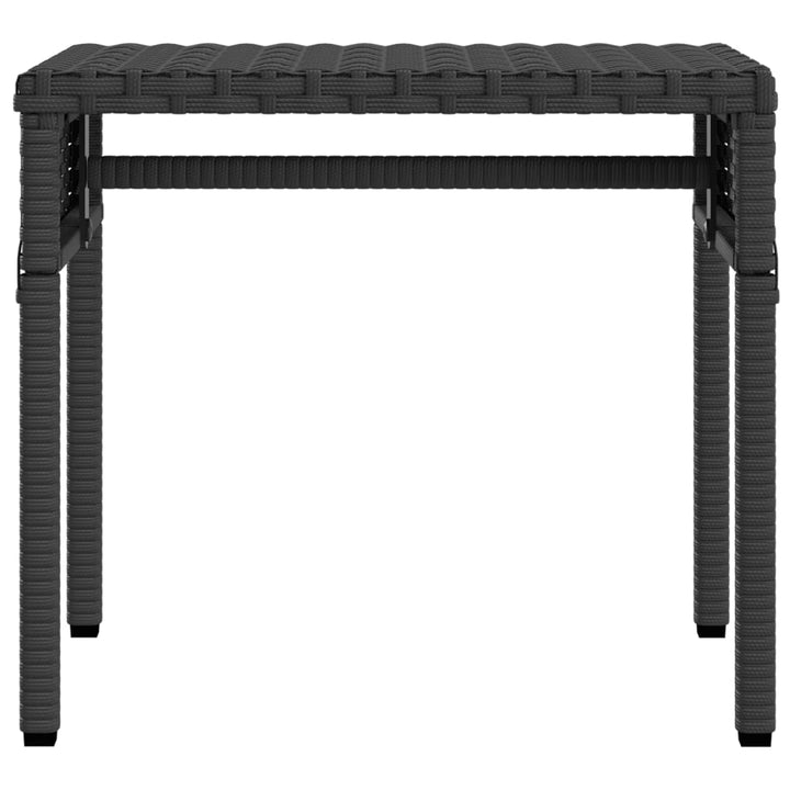 liggestole 2 stk. med baldakiner og bord polyrattan sort