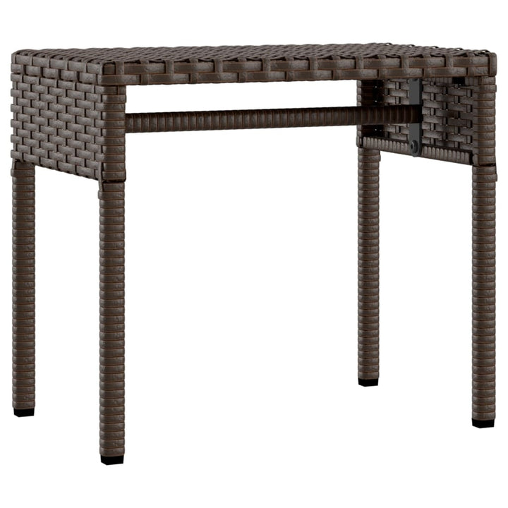 liggestole 2 stk. med baldakiner og bord polyrattan brun