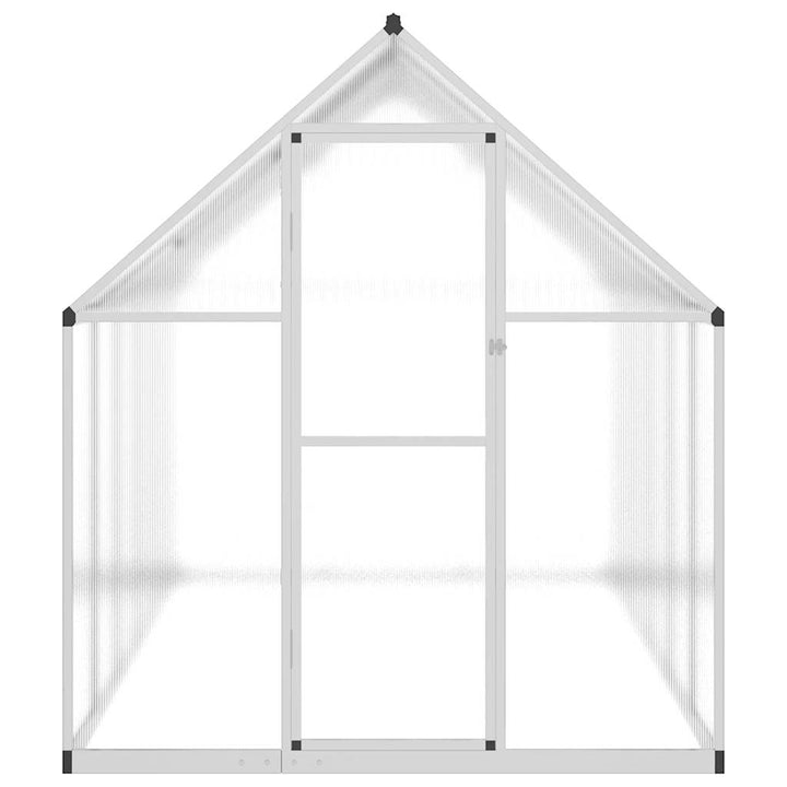 drivhus med fundamentramme 334x169x195 cm aluminium sølvfarvet
