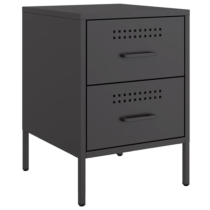 sengeborde 2 stk. 36x39x50,5 cm stål sort