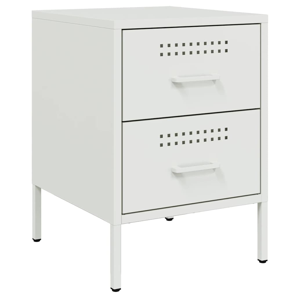 sengeborde 2 stk. 36x39x50,5 cm stål hvid