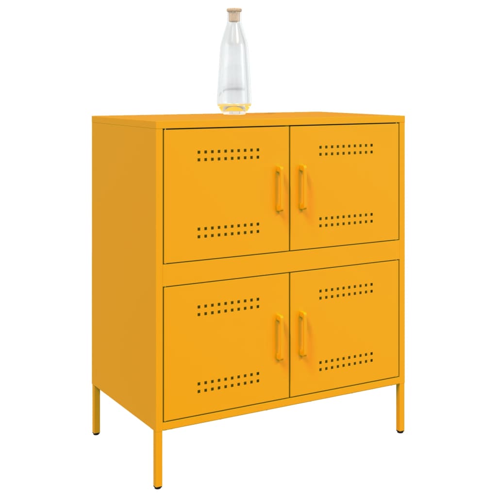 skab 68x39x79 cm stål sennepsgul