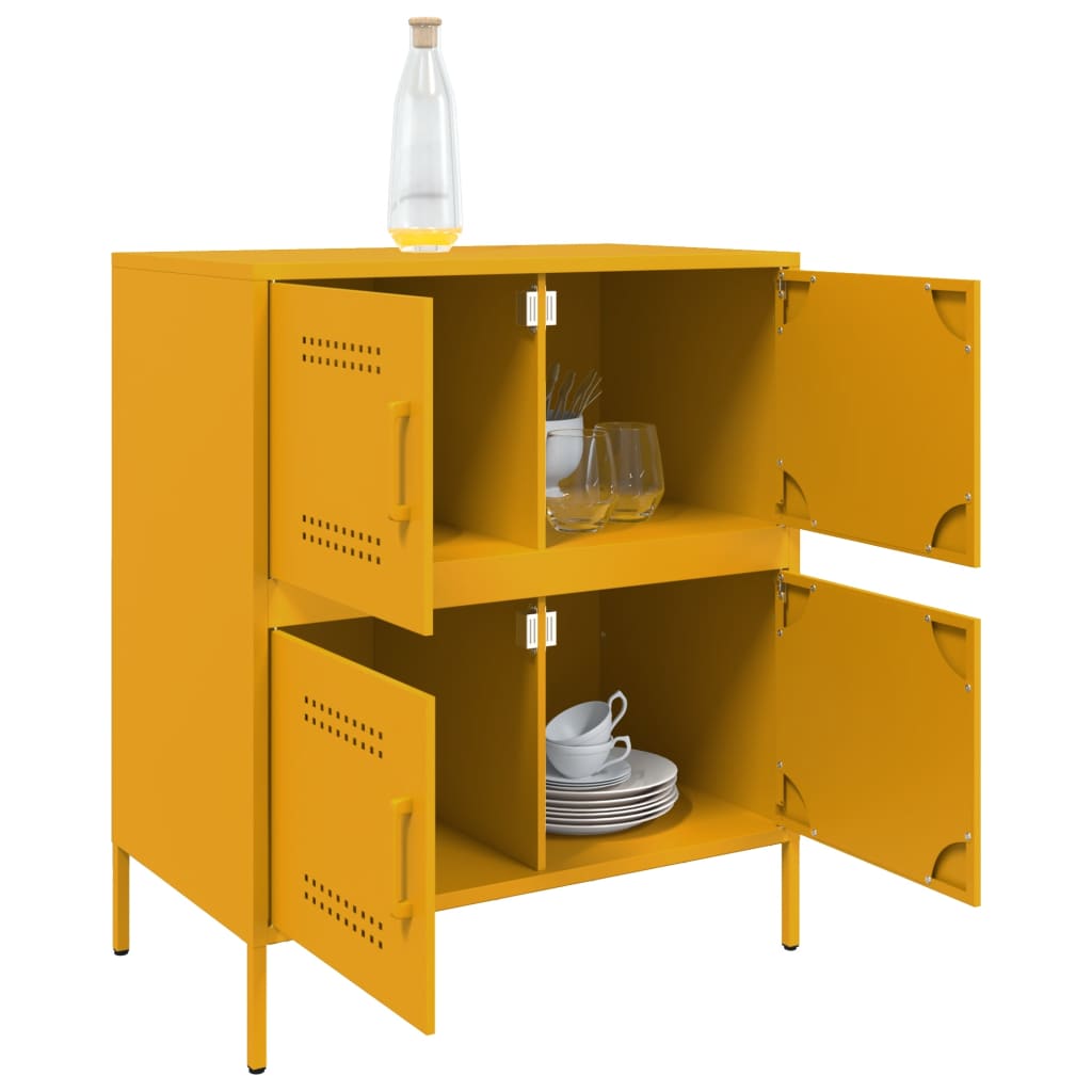 skab 68x39x79 cm stål sennepsgul