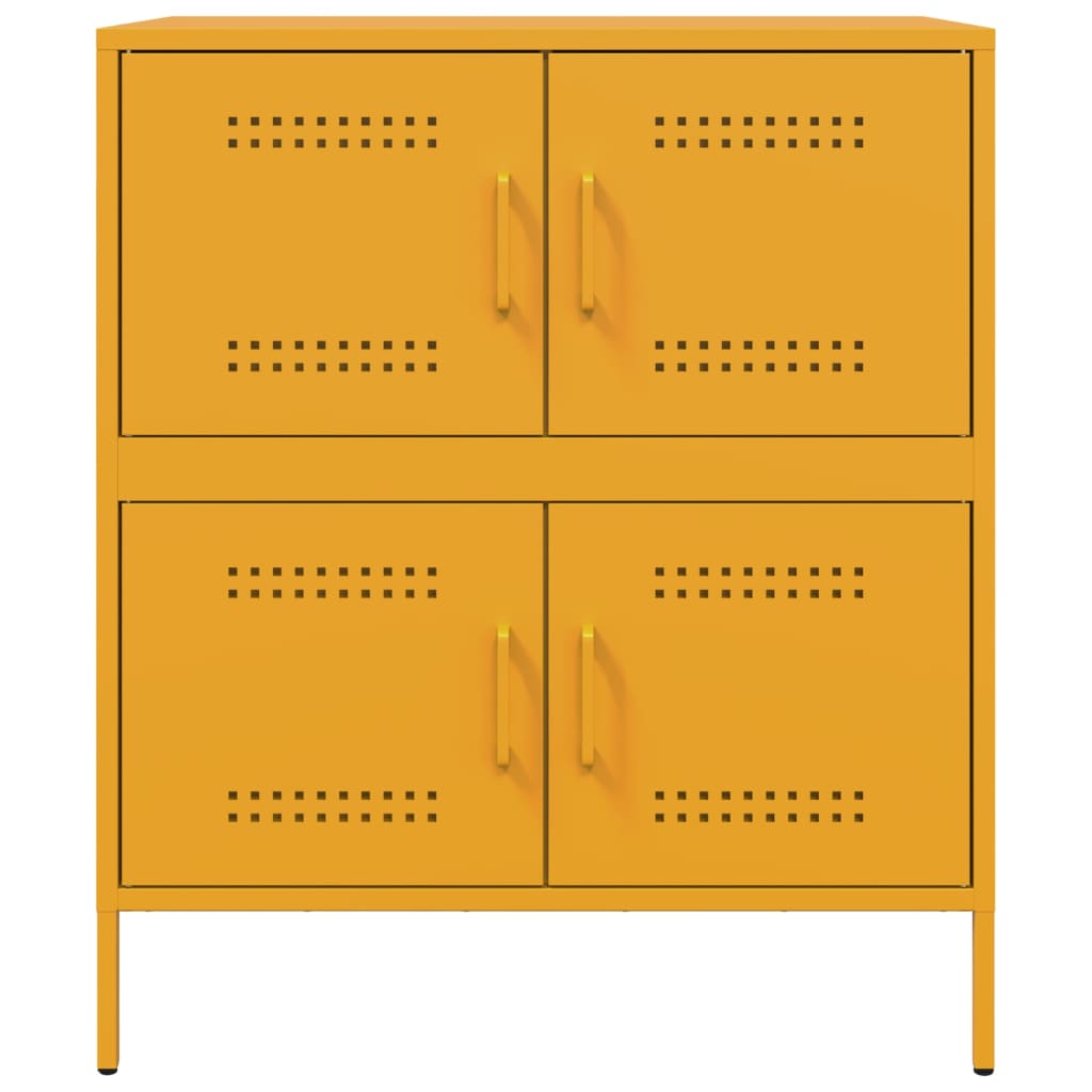 skab 68x39x79 cm stål sennepsgul