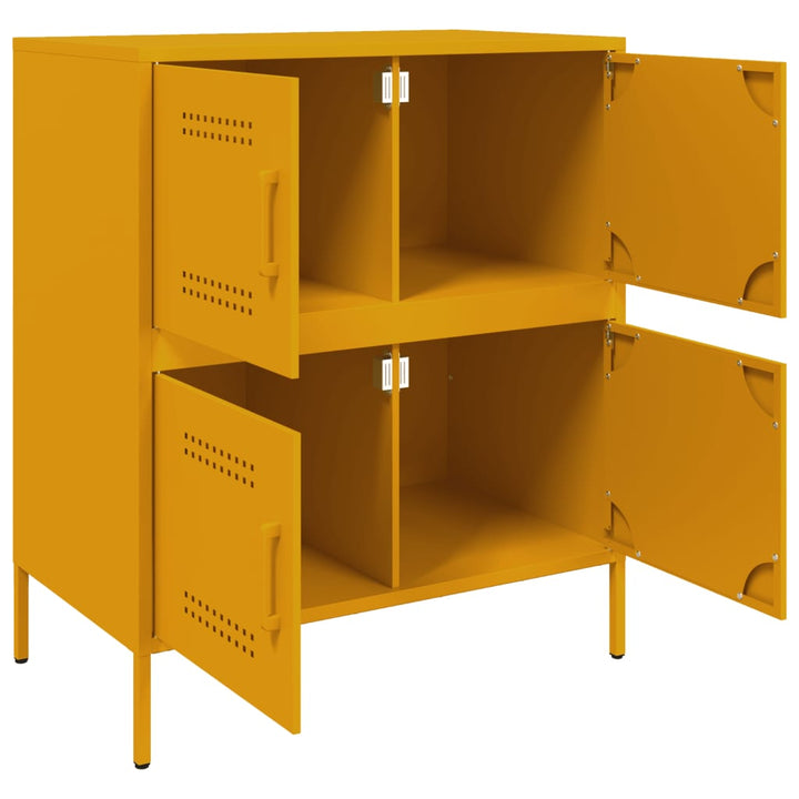 skab 68x39x79 cm stål sennepsgul