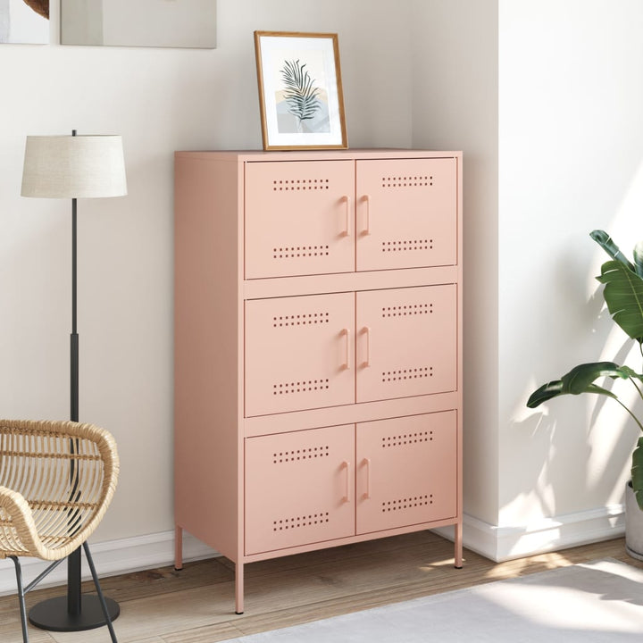 højskab 68x39x113 cm stål lyserød