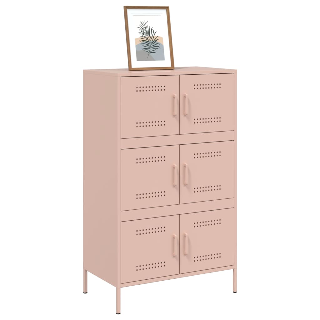 højskab 68x39x113 cm stål lyserød