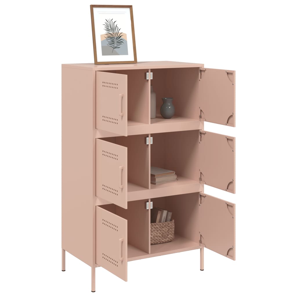 højskab 68x39x113 cm stål lyserød