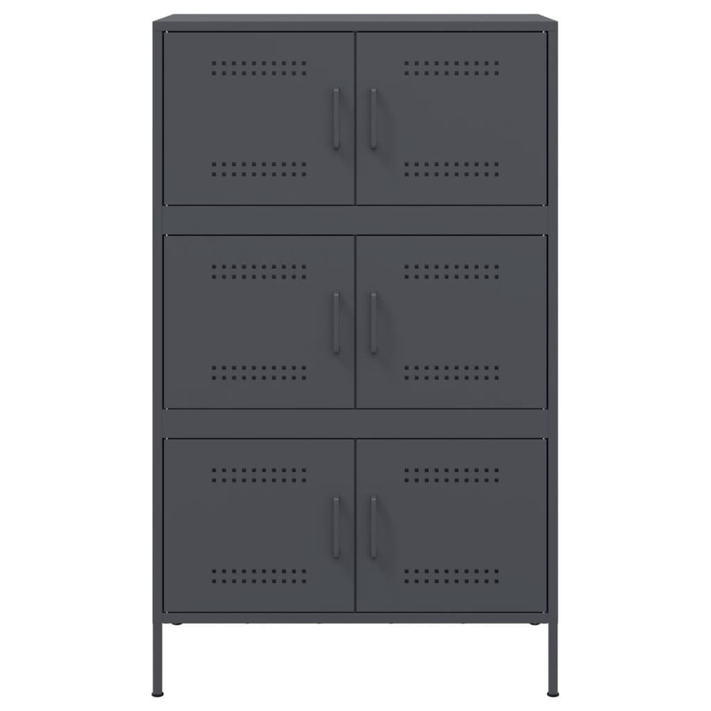 højskab 68x39x113 cm stål antracitgrå