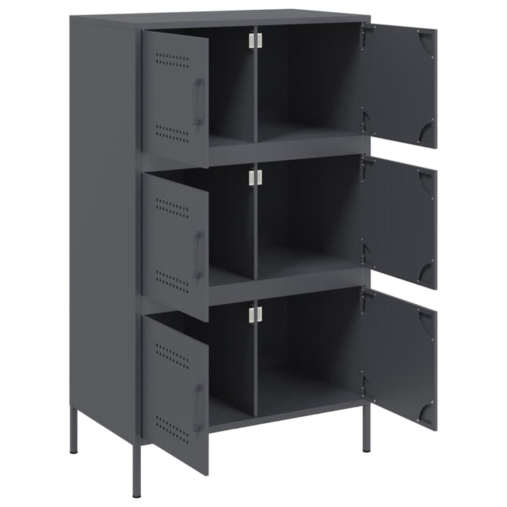 højskab 68x39x113 cm stål antracitgrå
