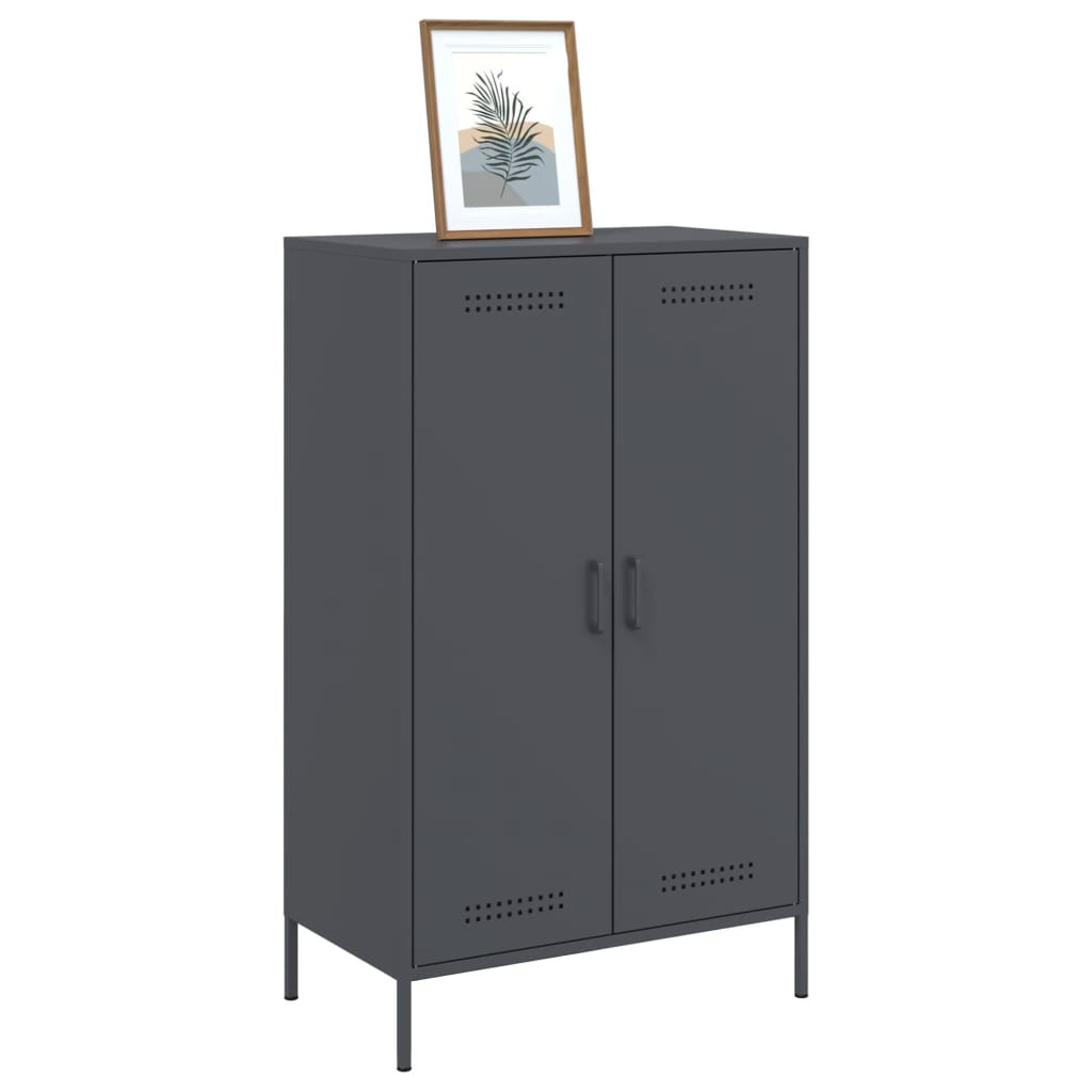 højskab 68x39x113 cm stål antracitgrå