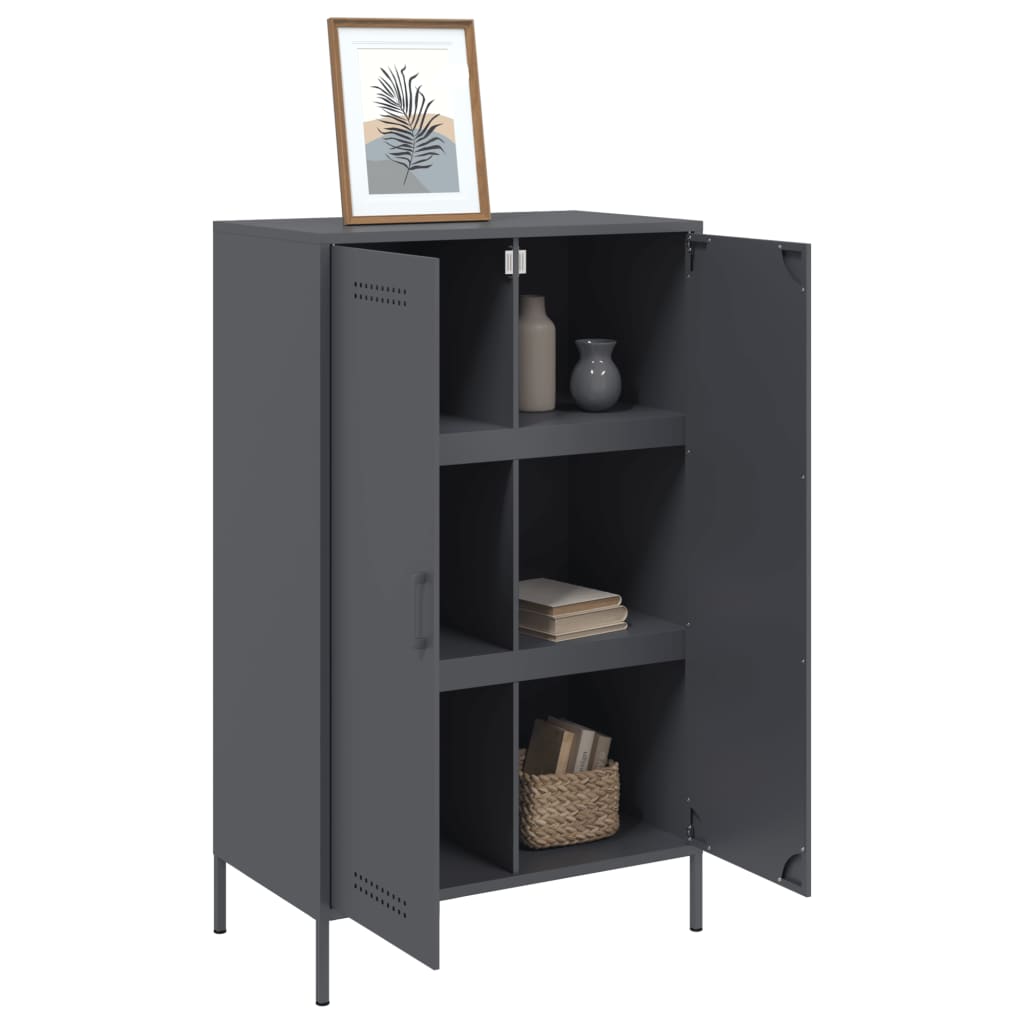 højskab 68x39x113 cm stål antracitgrå