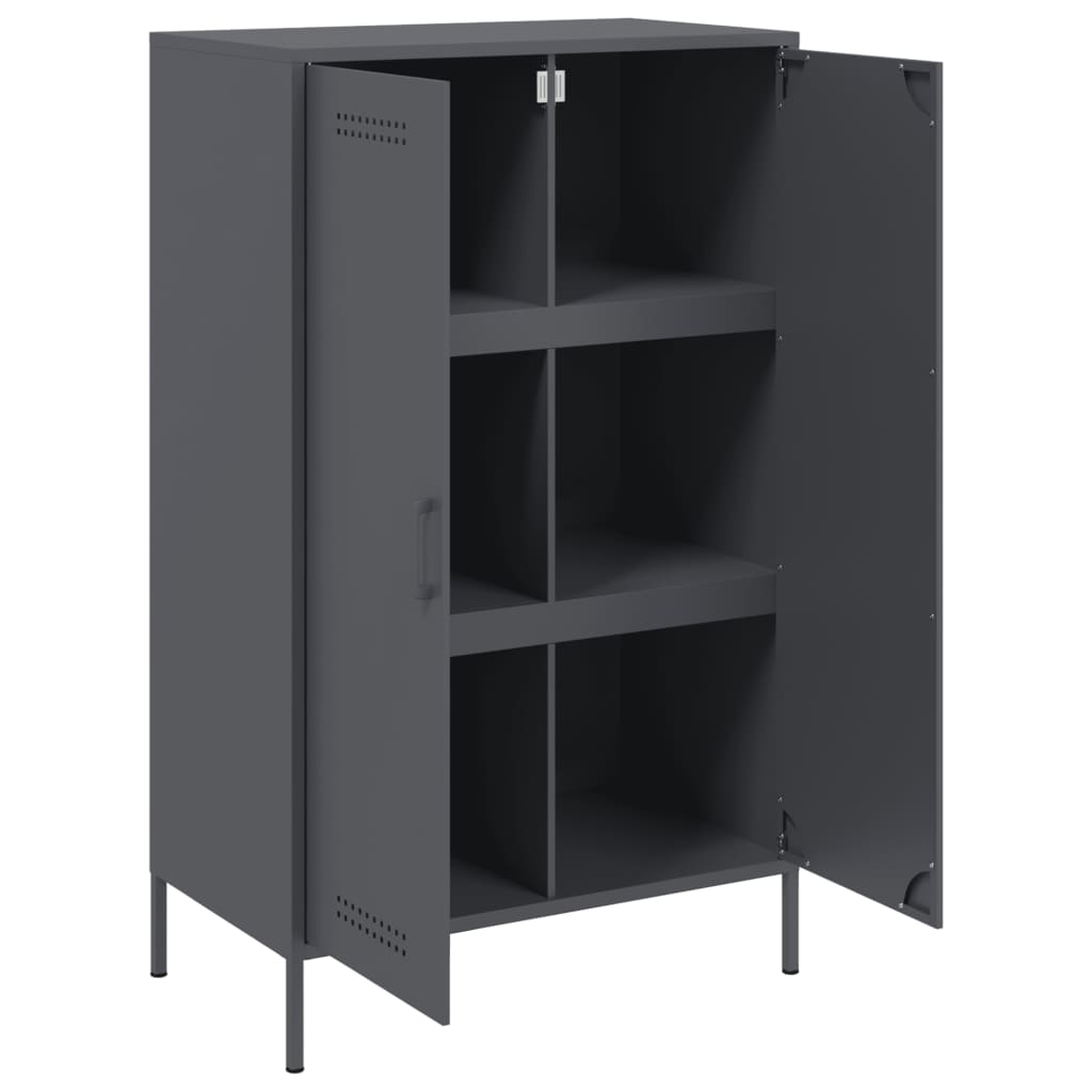 højskab 68x39x113 cm stål antracitgrå